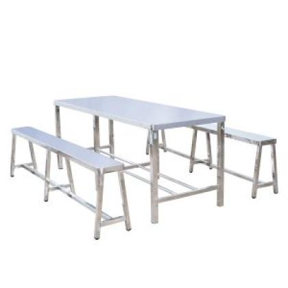 Bàn Chữ Nhật Inox Hwata + Ghế Cố Định BCN8