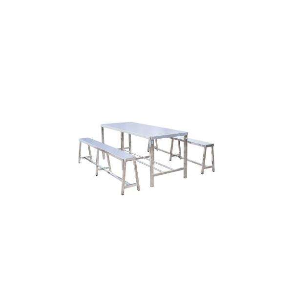 Bàn Chữ Nhật Inox Hwata + Ghế Cố Định BCN8