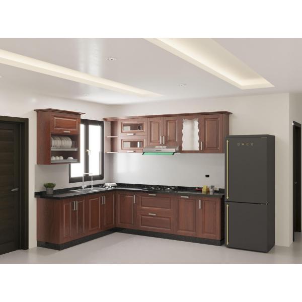 Kệ bếp inox 304 Hwata, cửa gỗ xoan đào HWXD 02