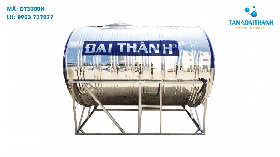 Bồn inox Đại Thành 3000l ngang