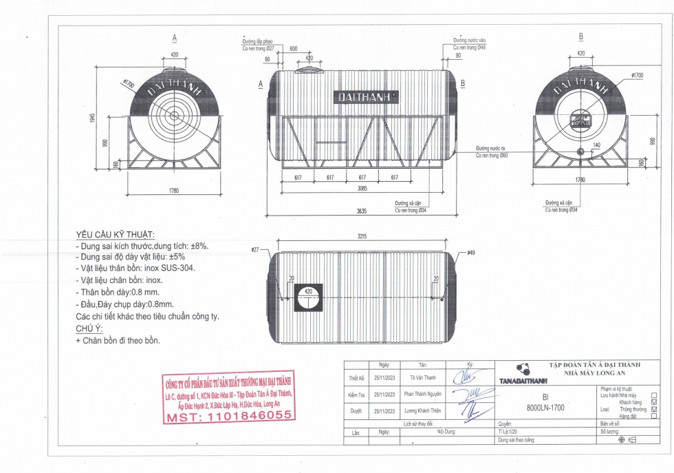 ban ve bon nuoc inox tan a dai thanh 8000l