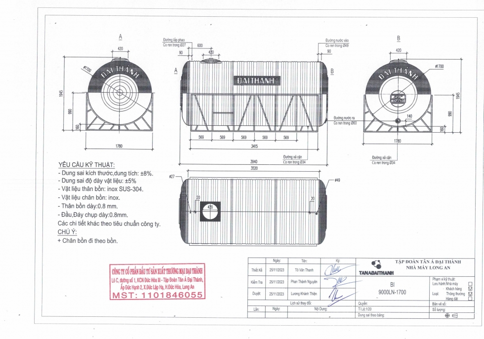 ban ve bon nuoc inox tan a dai thanh 9000l