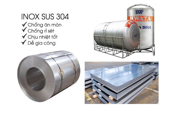 Bồn nước inox Hwata được sản xuất bằng inox SUS304