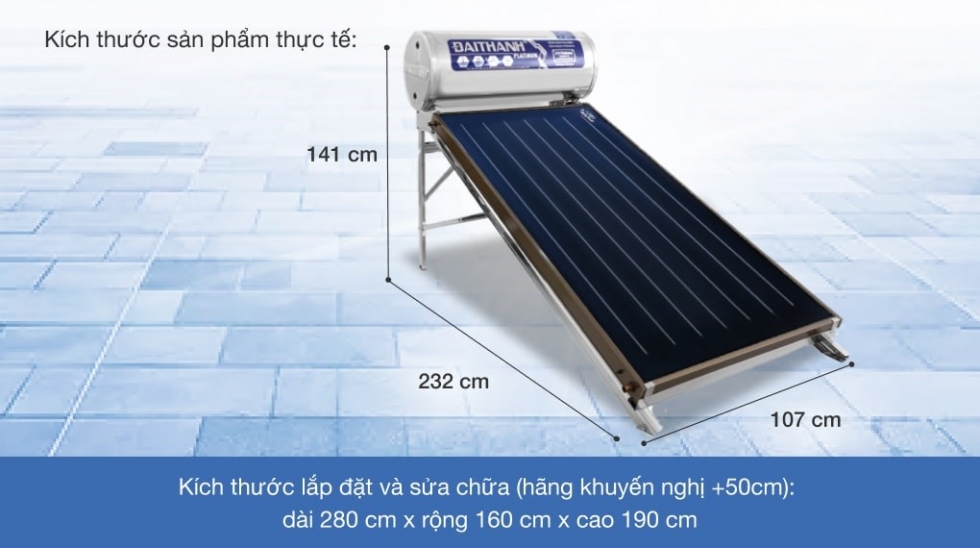 Kích thước máy tấm phẳng 150 lít